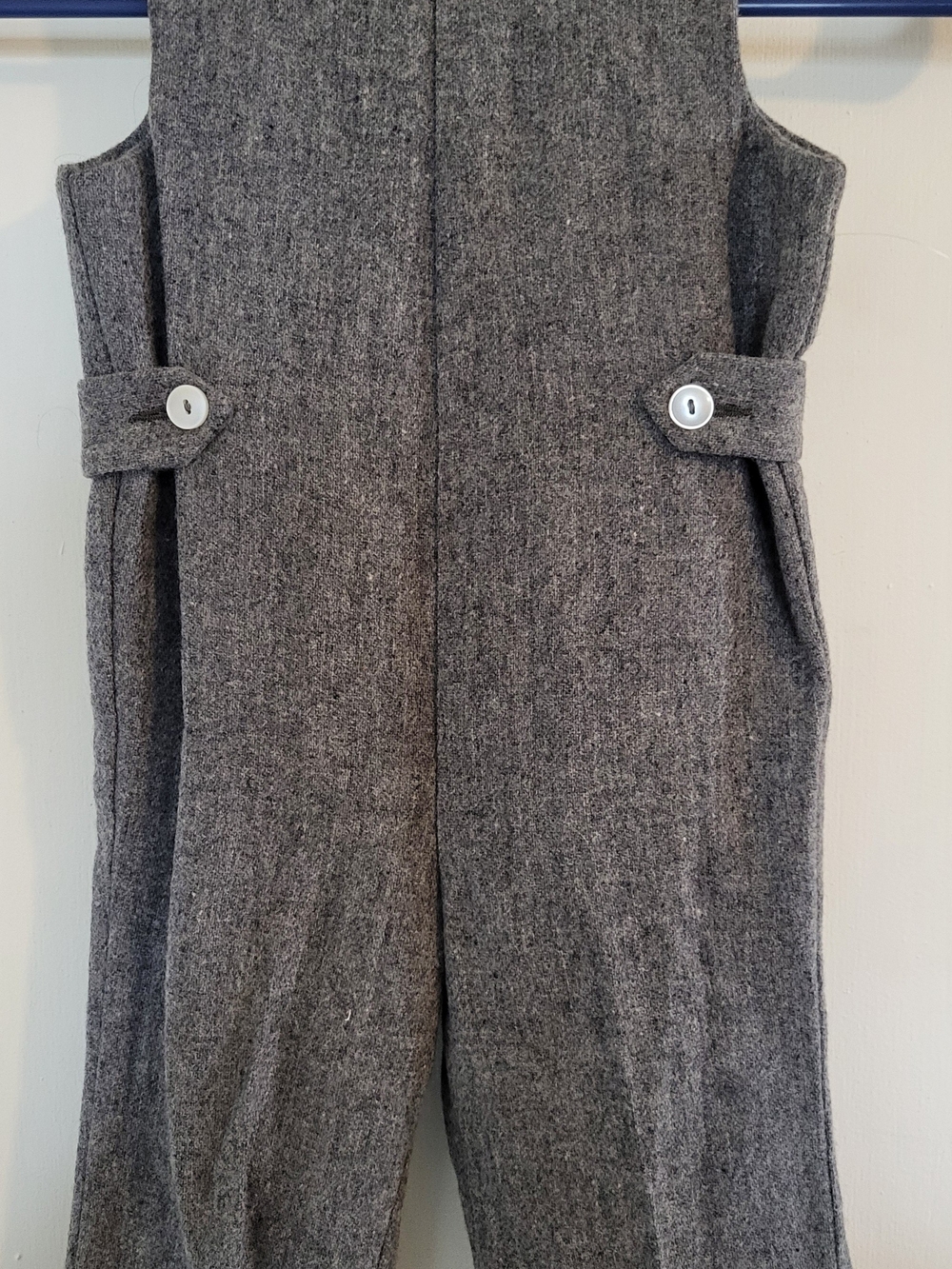 Imp Originals Toddler Gray Wool Romper Long Leg Overalls Pants Vintage Sz 2